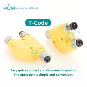 H-distribütörü M12 t-kodu 4Pin güç Y Splitter su geçirmez erkek endüstriyel otomasyon sunucu DC Moto için kadın Adpater - Product Image 5