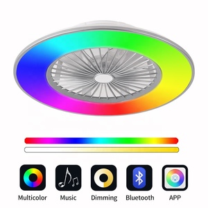 759 thông minh RGB LED quạt trần ánh sáng với 7 màu sắc loa & từ xa ứng dụng điều khiển - Product Image 4