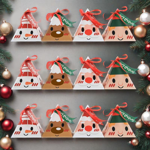 Şeker paketleme kağıt tatlı kutuları çikolata şeker çerezler için küçük noel hediyesi parti kutusu - Product Image 1