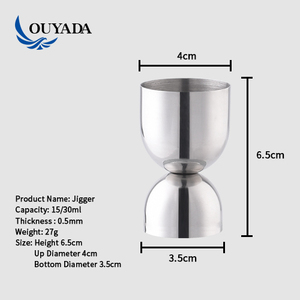 OUYADA fabrika doğrudan 15ml 30ml tek promosyon paslanmaz çelik çift kafa Jigger - Product Image 5