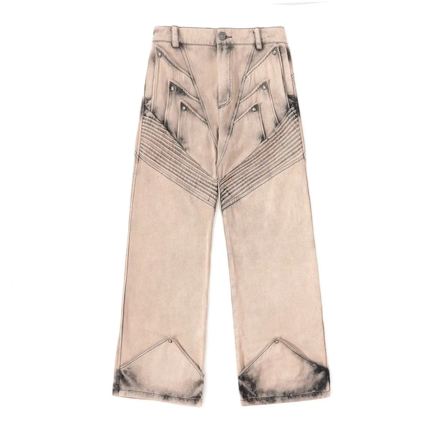 ZhuoYang - Calça jeans larga deserta desmontada para mulheres, calça casual personalizada com listra lateral, moda hip hop, moda de rua