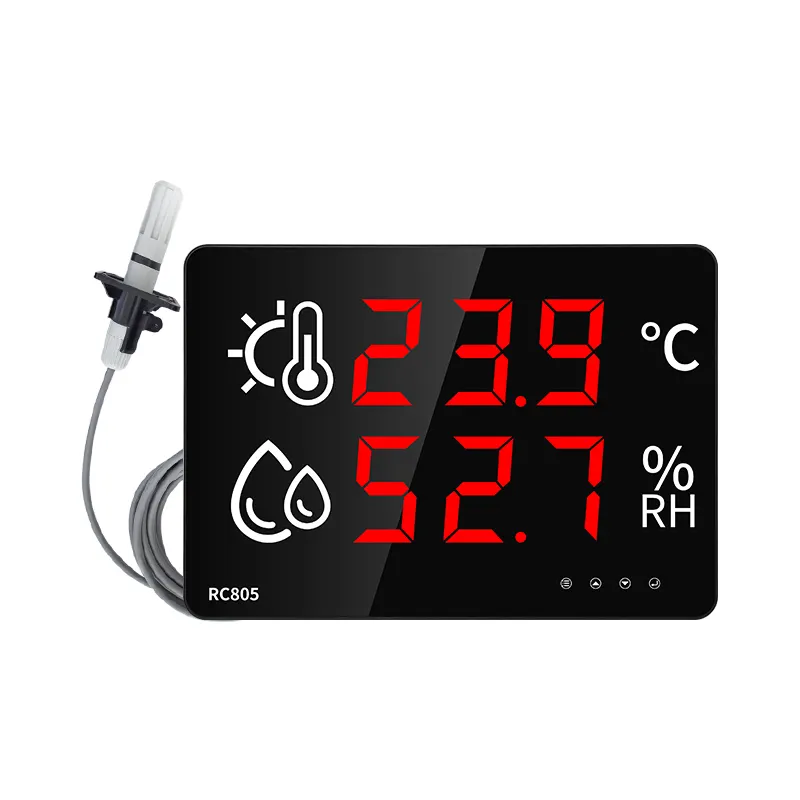 Instrumento de visualización digital de temperatura y humedad integrado con sonda de alta temperatura medidor electrónico de temperatura y humedad