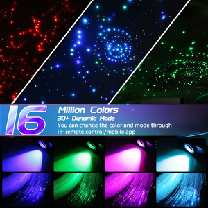 16W RGBW Fiber optik işıklar Starlight Headliner işık kiti APP/uzaktan kumanda yıldız tavan işık ile Meteor araba ev dekor için - Product Image 4
