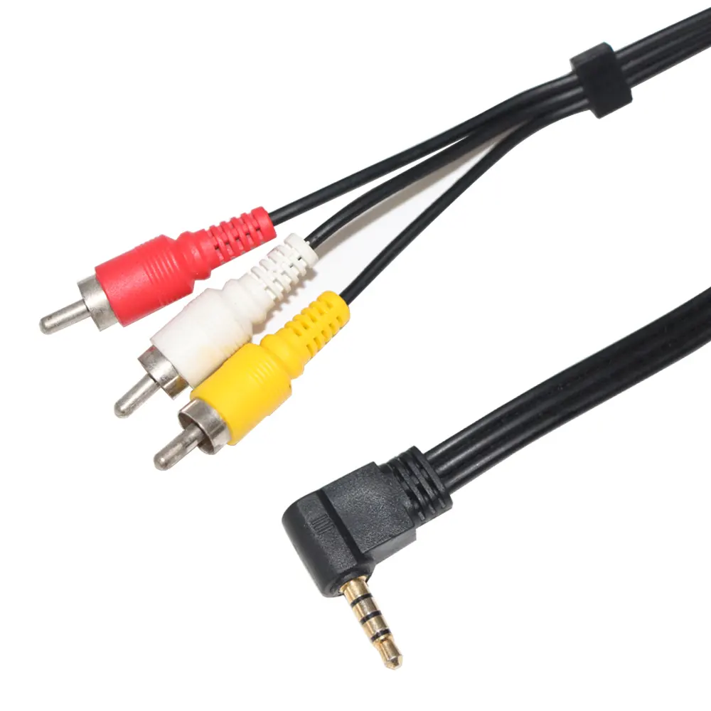 Adaptador de Cable estéreo de 6 pies y 3,5mm a 3 RCA, conector macho, divisor auxiliar para altavoces de teléfono inteligente, reproductor de Mp3, Cable auxiliar de Audio Aux