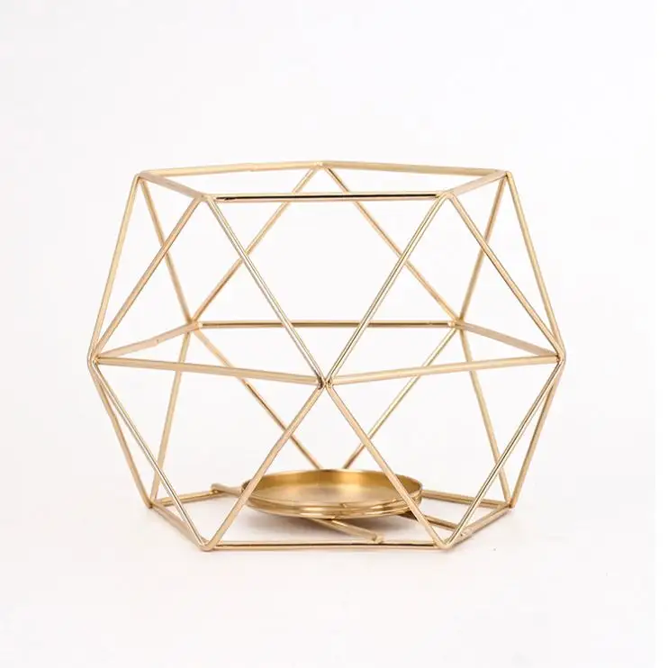 HTLZ wedding Decor supporti votivi geometrici portacandele Tealight in metallo dorato lucido