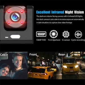 Cámara de salpicadero universal, cámara de salpicadero doble delantera y trasera de coche de 360 grados con pantalla LCD, grabadora de conducción para Monitor de estacionamiento