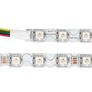 12 В зигзаг SK6812 5050 RGB пиксель светодиодный адресуемый цифровой 10 мм ширина S форма Светодиодная гибкая лента света