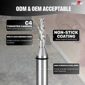 Tideway Drill <span class=keywords><strong>Bit</strong></span> Riffel maschine Kompression TCT Spiral Bits Welling <span class=keywords><strong>Router</strong></span> Einst ech gewinde Holz bearbeitungs werkzeuge - Product Image 5