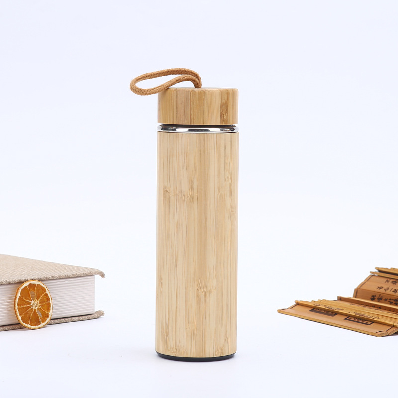 Poignée de corde couvercle bambou bouteille 500ml