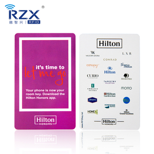 13,56 MHz RFID Hotel Key Card Plástico PVC Sin contacto MIFARE Ultraligero C Tarjeta inteligente - Product Image 2