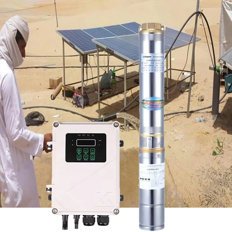 110V 1500W 2HP DC système de pompe de forage solaire pompe à eau de puits profond Submersible solaire pour l'irrigation avec panneau solaire