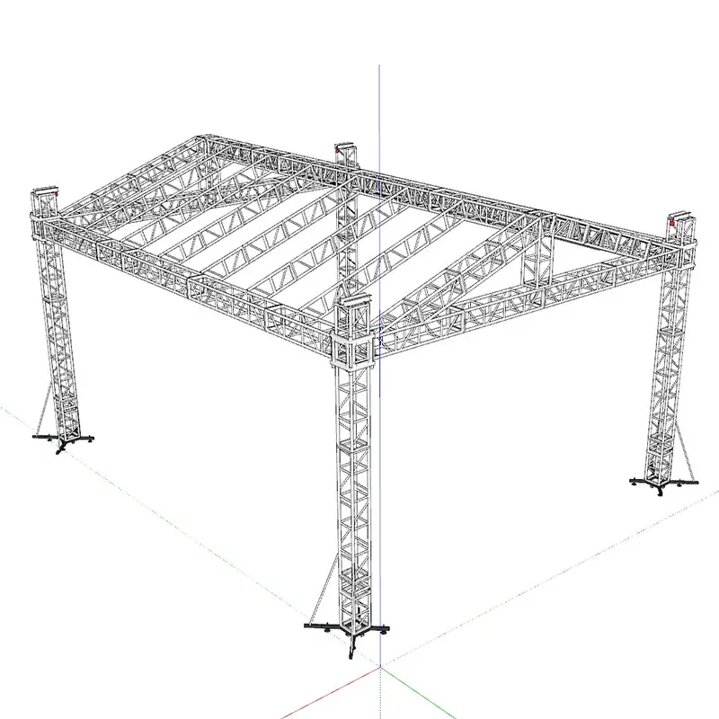 Treliça de telhado para palco ao ar livre, sistema de treliça para festival de música, torneira triangular de alumínio para palco ao ar livre e treliça