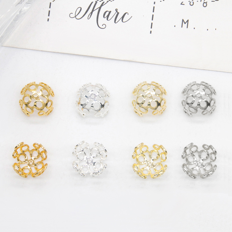 Support de perles panier de fleurs ajouré 12mm
