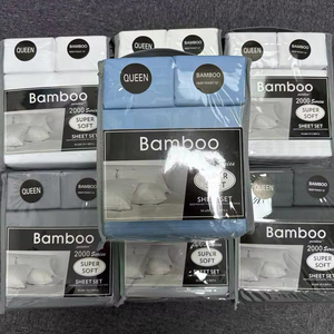 Cheap Fresh 85gsm <strong>Plain</strong> <strong>Color</strong> Polyester Queen Sheet <strong>Set</strong> of 6pcs for Bedroom with Deep Pocket up to Mattress 14&quot; - Product Image 6