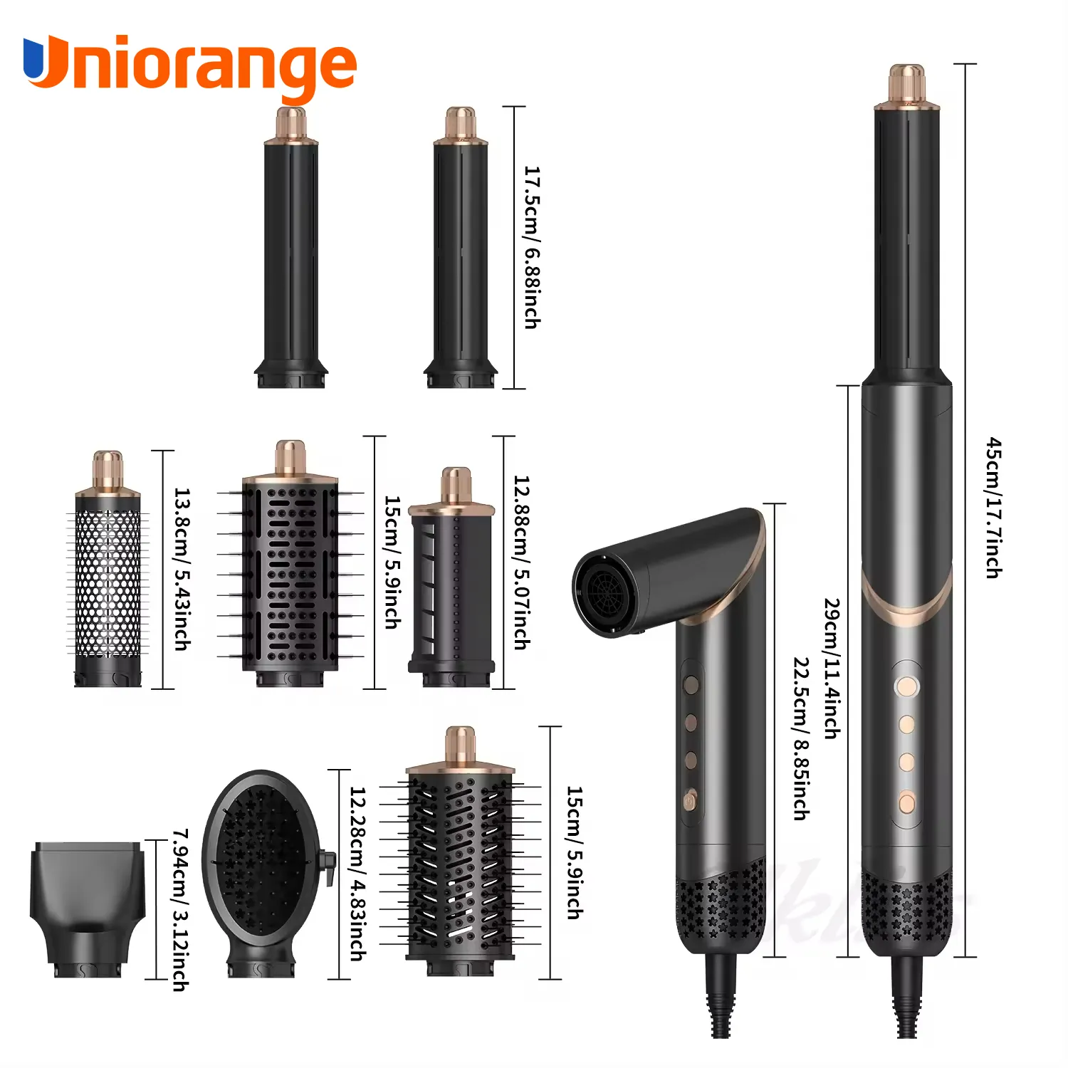 8 en 1 fers à friser rotatifs automatiques sans chaleur multi-coiffeur FlexStyle Air Styling Tools pour salon