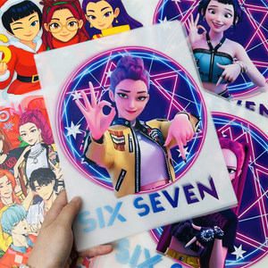 เสื้อยืดพิมพ์ลายโลโก้สีสันสดใสพิมพ์ลายด้วยความร้อนออกแบบได้ตามที่ต้องการสติกเกอร์ไวนิลพิมพ์แบบลอกลาย DTF - Product Image 1