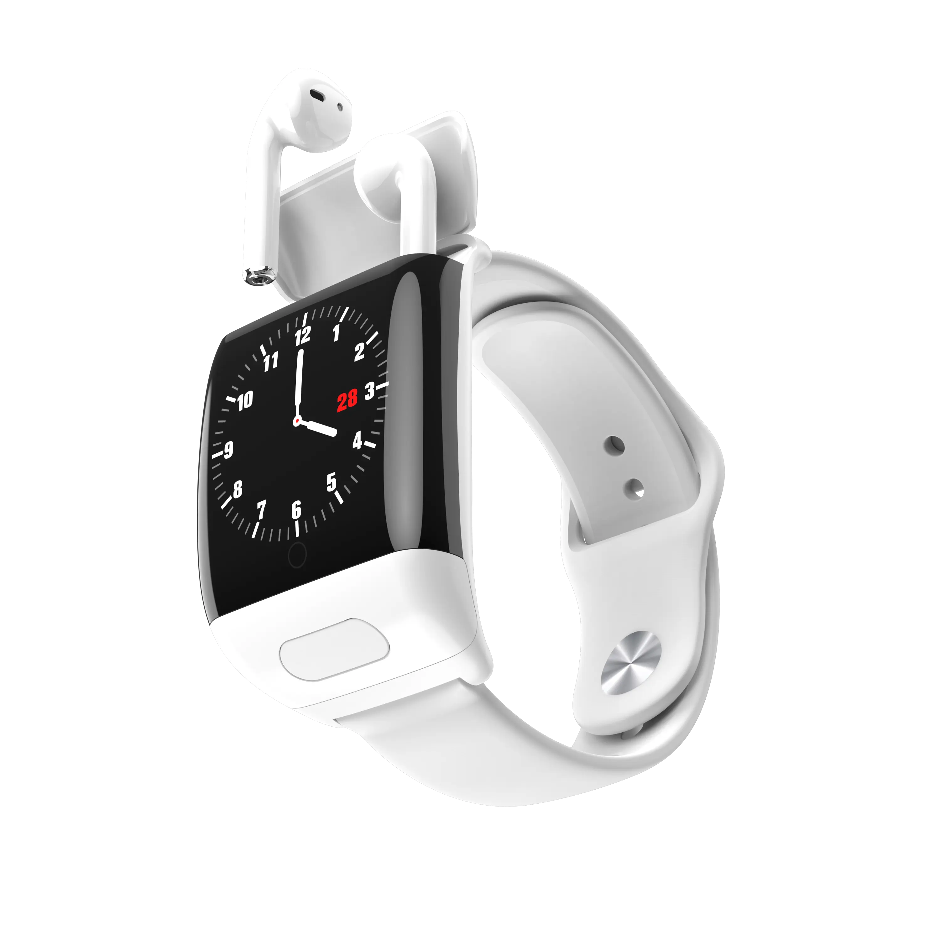 Nuovo design Intelligente BT orologio intelligente vita piena dello schermo di tocco del Android astuto della vigilanza cuffie e combo