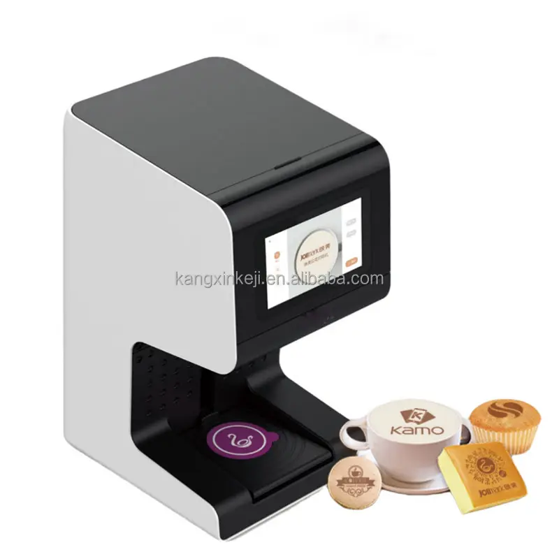 Impresoras automáticas de inyección de tinta Máquina de impresora de café de pastel de comida 3D con certificado Ce Máquinas de tienda de café digital Pantalla táctil de 7 pulgadas