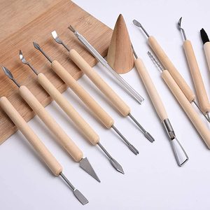 11ピースツール初心者陶器ツールキット粘土彫刻セット木彫りセラミックアートクラフトプロジェクトアクセサリースクールクレイ用 - Product Image 4