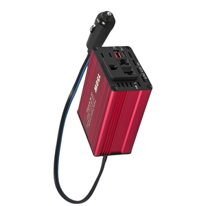 Inversor de coche portátil de 150W, adaptador de corriente de viaje compacto con cargador USB tipo C DC 12V a 110V AC para dispositivos de salida AC110V - Product Image 3