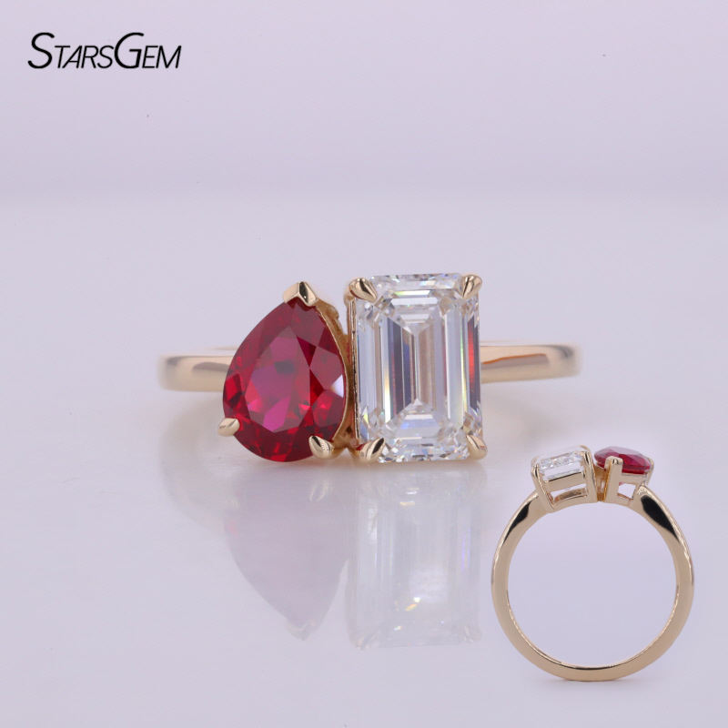 Pear(moissanite /gemstone) +Emerald 2cT LGD