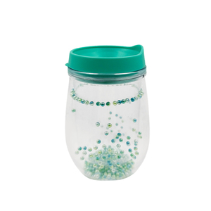 Yumurta şekli plastik şükran içecek buz pipetli bardak çift duvar Glitter dondurucu Frosty kupa 11 oz fincan
