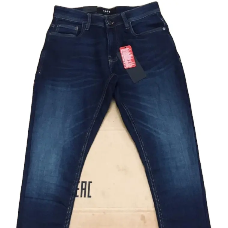 Calças jeans masculinas, calças de algodão regulares de alta qualidade de marca famosa, macias