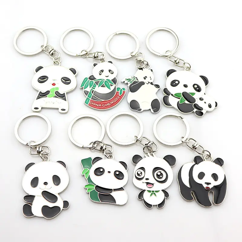 Cina Nazionale Tesoro cute panda di fascia alta in metallo promozionale custom made in metallo panda portachiavi