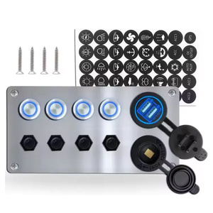 Pannello interruttore a pulsante in alluminio antiossidante 4 Gang con caricatore da auto da 4,8 a USB tipo interruttore a bilanciere - Product Image 1