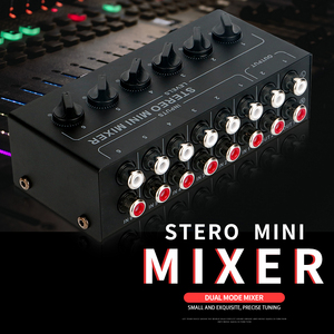 CX600 Mini Mezclador Estéreo Pasivo de 6 Canales Conector de audio RCA Multicanal para grabación de audio y video en estudio en vivo - Product Image 2