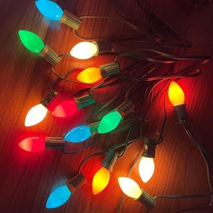 EE. UU. Enchufe colorido tungsteno C7 cadena de luces 25 LED Navidad exterior patio 120V impermeable decoración luces cadena - Product Image 3