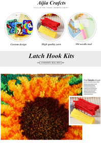 ラッチフックキットDIY枕カバー手工芸品プリント刺Embroideryセットかぎ針編み針仕事工芸品 - Product Image 6