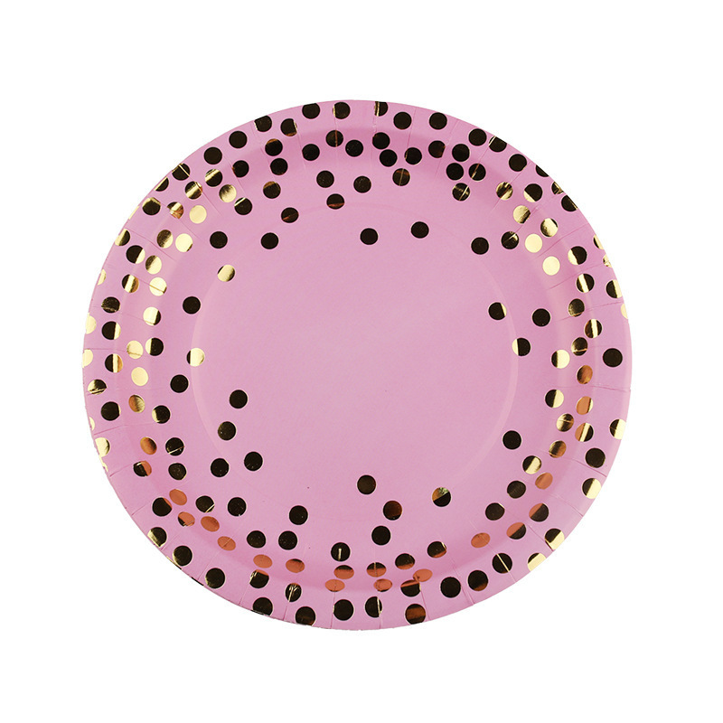 Assiette rose de 7 pouces * 10 pièces