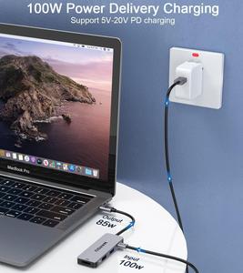 4in1USBCハブQGeeMHDMI4Kアダプター100WPDUSB3.05Gbps Thunderbolt 34 Window s MacBoo kPro上のMacOS10と互換性があります - Product Image 3