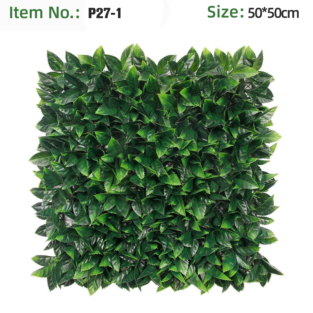 Solid Dark Green Broad Laurel Leaf Grass Wall Panel