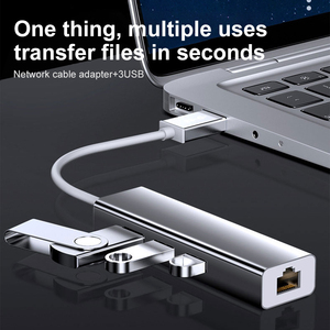 USB3.0 to Gigabit <strong>Network</strong> Card <strong>Adapter</strong> with 3-Port HUB Expansion RJ45 Cable <strong>Adapter</strong> 1000M Plug Play USB C SD Interface in Stock! - Product Image 5