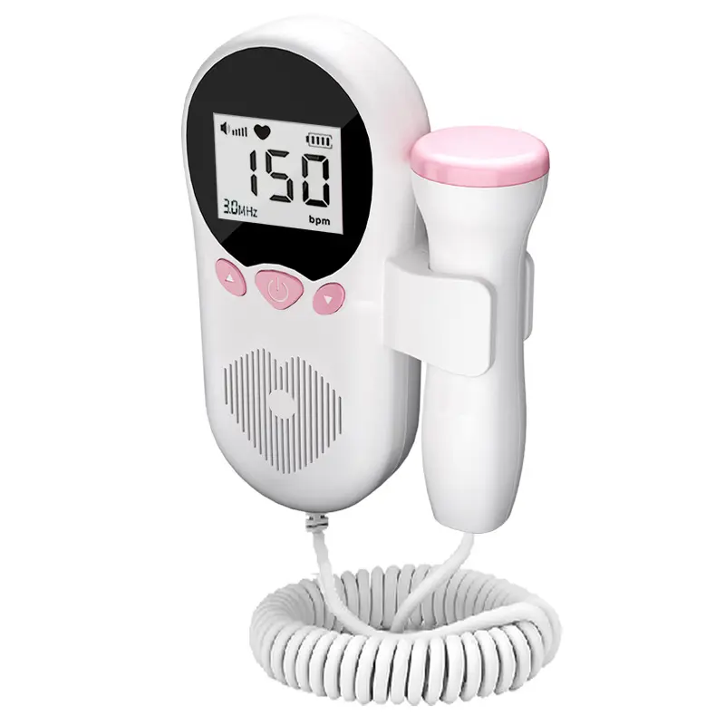 Monitor Doppler portátil de frequência cardíaca fetal, detector de batimento cardíaco de bebê de alta precisão com display LCD para uso doméstico e clínico