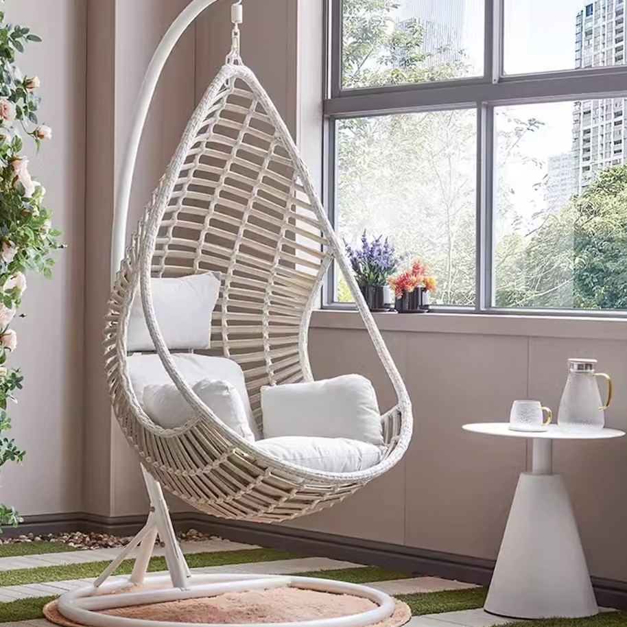 Single nest hanging basket-sand pattern white