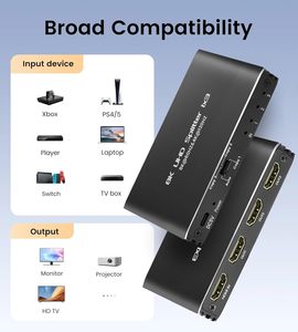 SY <strong>1</strong> in <strong>3</strong> 8K for HDMI 2.<strong>1</strong> Video Spliter 120Hz Monitor <strong>3</strong> Way 4K 48Gbps Cable 60Hz 4K <strong>Splitter</strong> for Video Conferencing