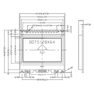 Panel lcd de 12 Pines, 128x64 fstn, UC1701, controlador SPI, interfaz, 128x64 cog, módulo de pantalla
