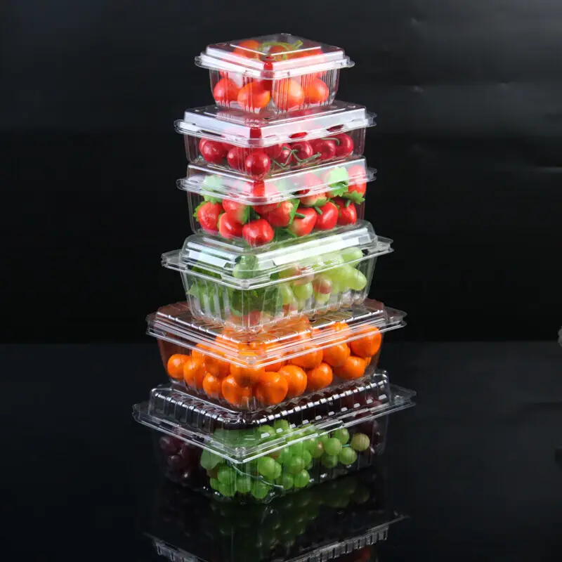 Goede Kwaliteit Wegwerp Doorzichtige Plastic Supermarkt Verpakking Fruit Groente Dienblad Fruitdoos Verpakking