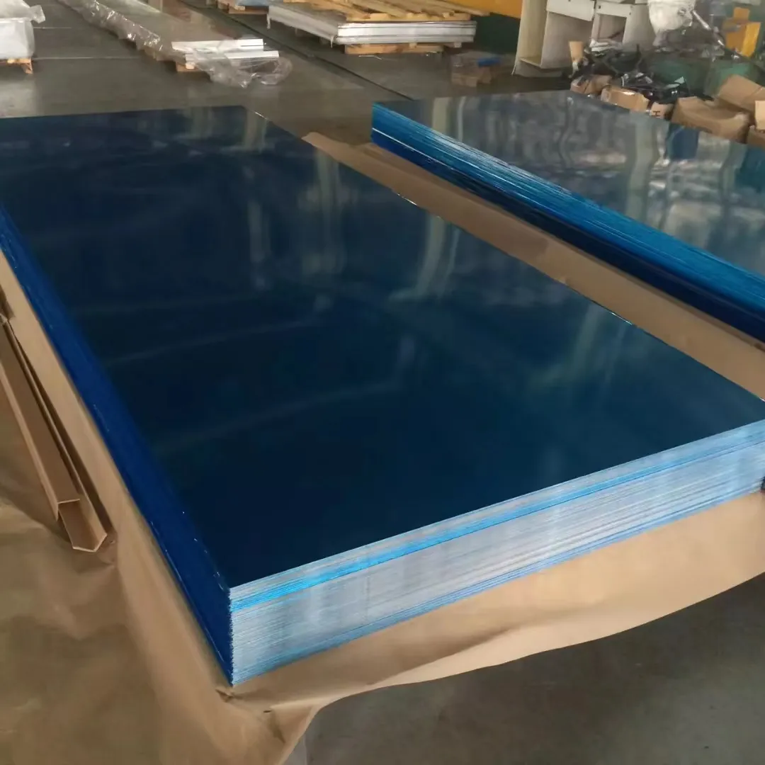 Preço direto de fábrica com película de pvc azul 3mm, folha de alumínio 4x8 pés para fabricação de metal