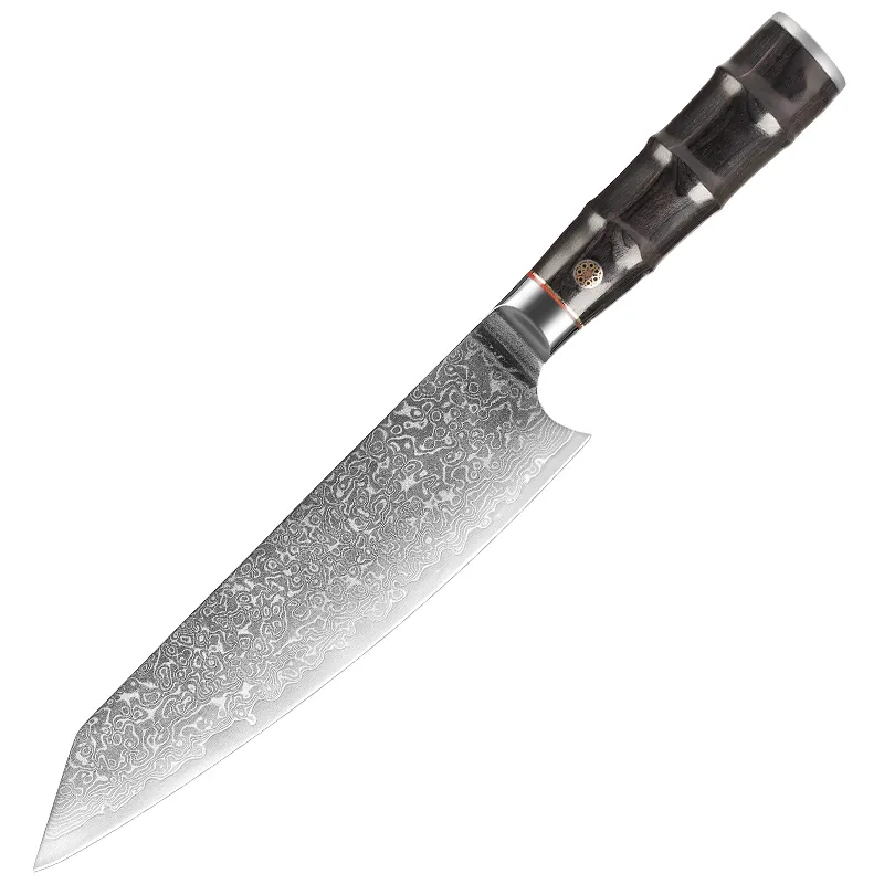 8 inç şam şef bıçağı VG10 67 katmanlı el dövme paslanmaz çelik profesyonel mutfak bıçakları Kiritsuke bıçak