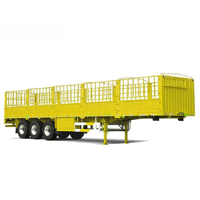 Remolque de ganado de mejor diseño, carga, ganado, 2 ejes, 3Axl, transporte de carga, semirremolque lateral de pared lateral, camiones de carga, remolques