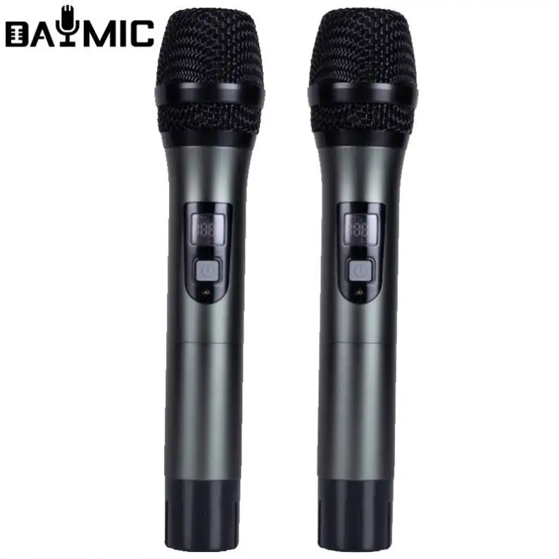 Micro Không Dây Với Mini Receiver Có Thể Sạc Lại Tay Kéo Hộp Microphone 600-690MHz Tần Số OEM Logo