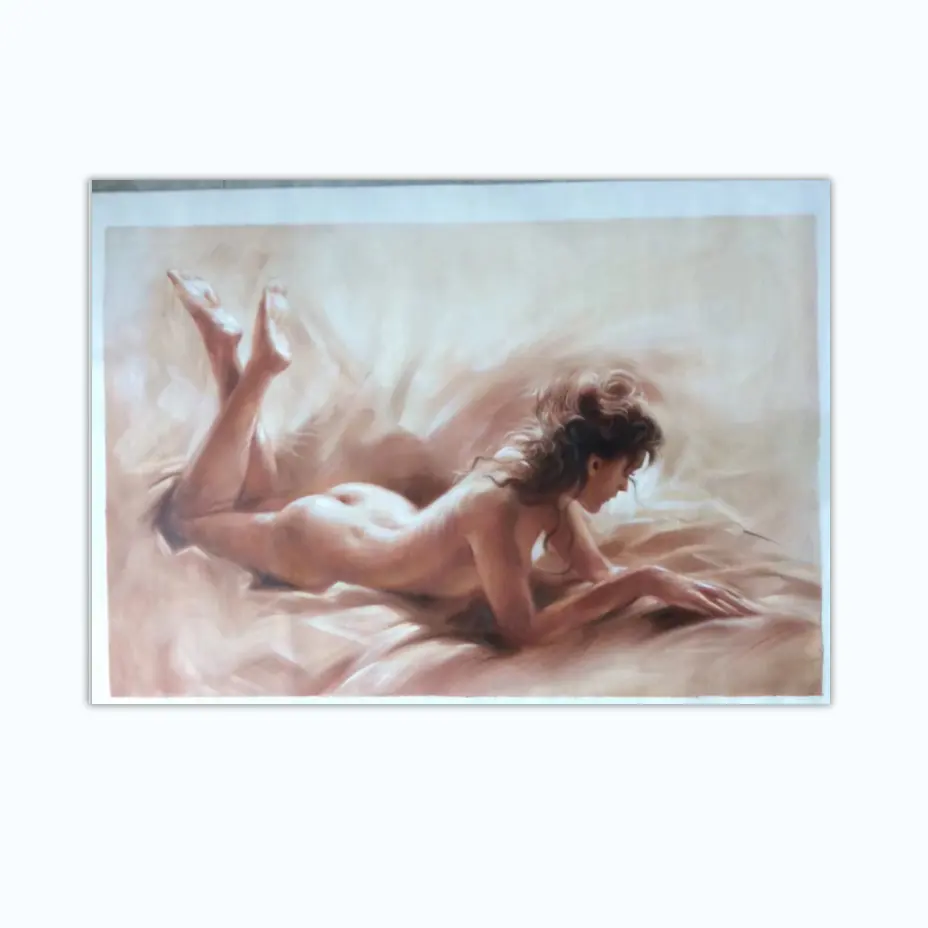 100% reale dipinto a mano moderna decorazione della parete della casa arte pittura a olio su tela, donna nuda ragazza ragazza pittura a olio su tela