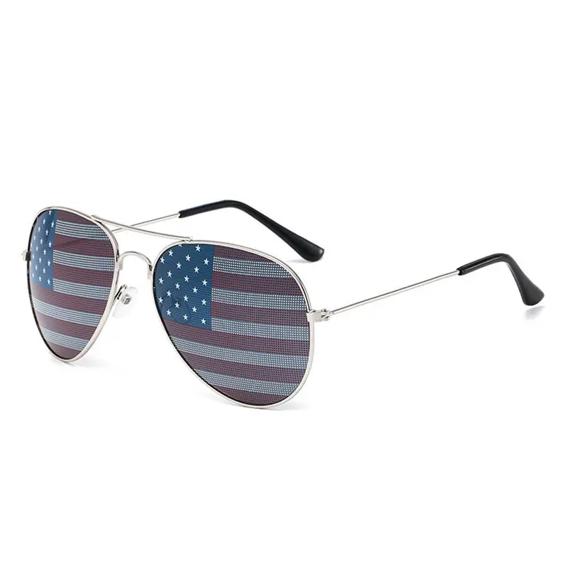 Gafas de sol con bandera de EE. UU. 2024 moda hombres mujeres diseño gafas de sol de lujo gafas de sol para hombre gafas con montura de Metal