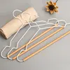 LEEKING Wholesale high quality clothing display wire anti slip hanger hotel with wooden strip hanger