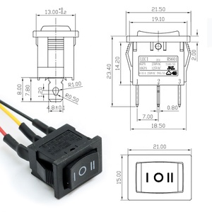 3 PIN 250V maks. Gerilim kablo işleme ile 6A ON-OFF-ON 3 pozisyon Rocker anahtarı - Product Image 2