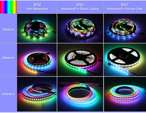 DC5V 5m WS2812B WS2812 Led piksel şerit 30/60leds/m programlanabilir ayrı ayrı adreslenebilir akıllı RGB tam renkli led şerit ışık - Product Image 6